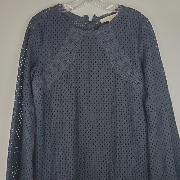 Loft Black Bell Sleeve Eyelet Dress - Picture 3 of 8